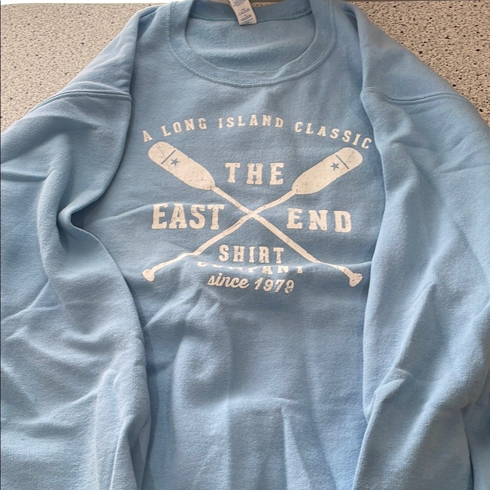 Blue Long Sleeve Graphic Sweatshirt